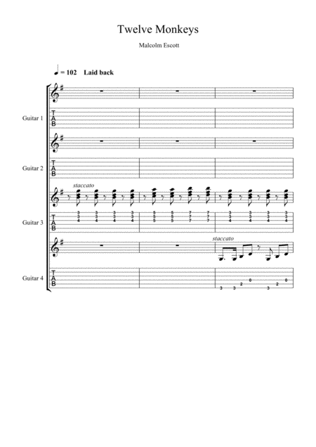 Free Sheet Music Twelve Monkeys