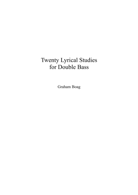 Free Sheet Music Twenty Lyrical Studies For Double Bass