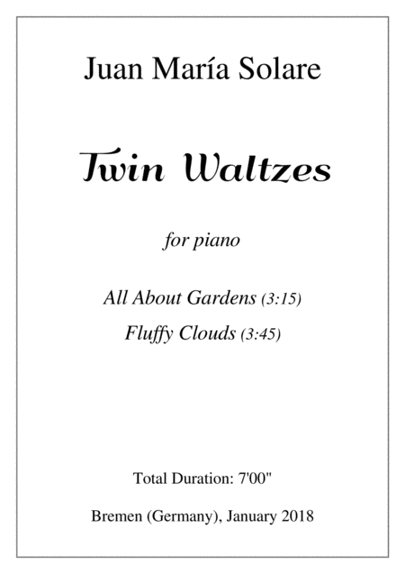 Free Sheet Music Twin Waltzes Piano