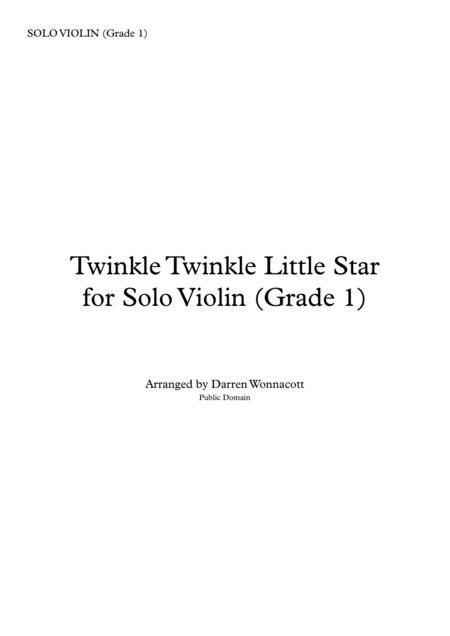 Free Sheet Music Twinkle Twinkle Little Star For Solo Violin