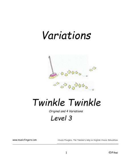 Twinkle Twinkle W A Mozart Lev 3 Variations Sheet Music