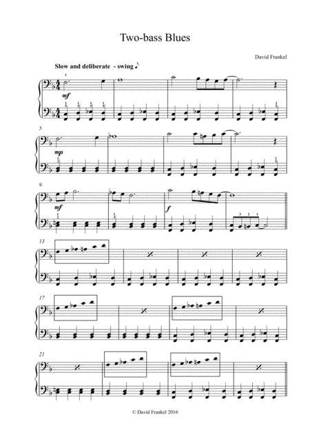 Two Bass Blues Sheet Music