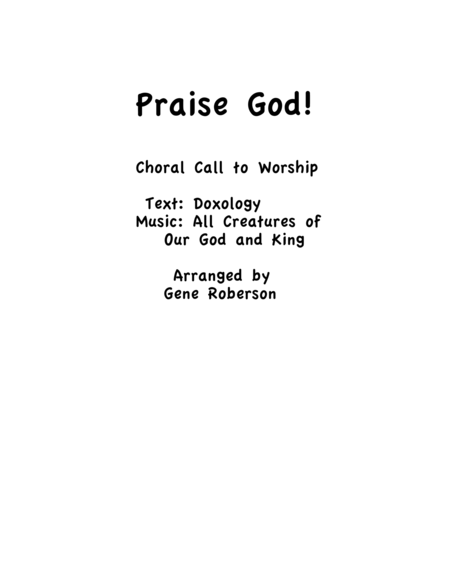 Two Choral Openings For Worship Sheet Music