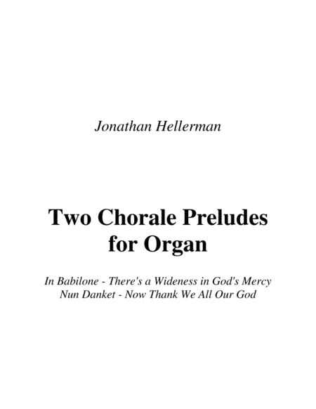 Two Chorale Preludes For Organ Sheet Music