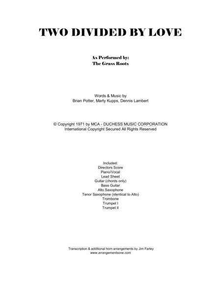 Free Sheet Music Two Divided By Love