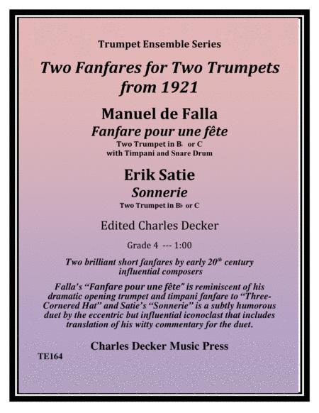 Two Fanfares For Two Trumpets From 1921 Sheet Music