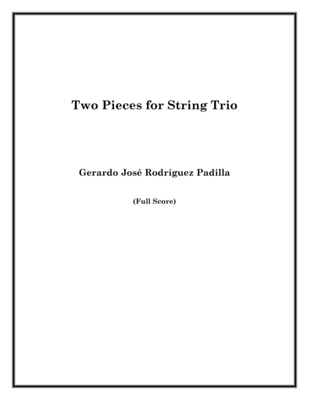 Free Sheet Music Two Pieces For String Trio