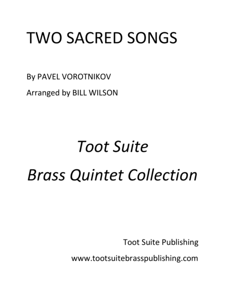 Free Sheet Music Two Sacred Songs