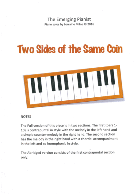 Free Sheet Music Two Sides Of The Same Coin