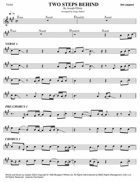 Free Sheet Music Two Steps Behind Violin