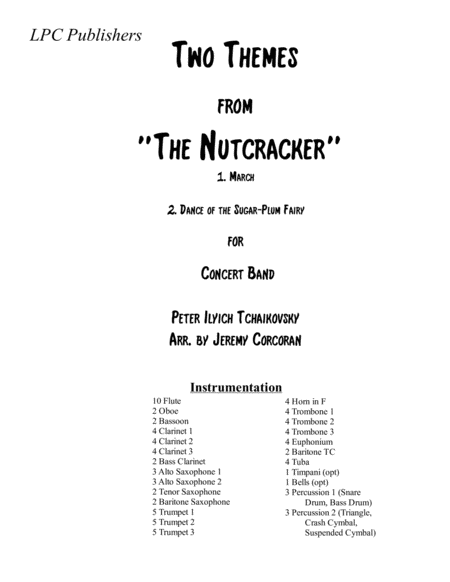 Free Sheet Music Two Themes From The Nutcracker For Concert Band