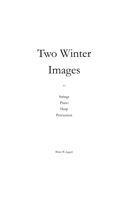 Two Winter Images Sheet Music