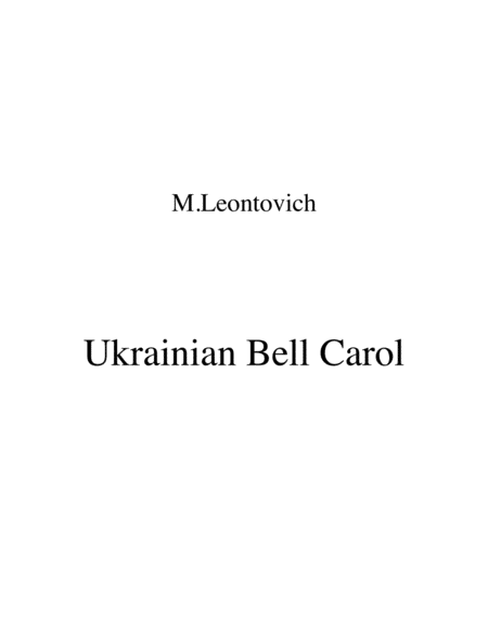 Ukrainian Bell Carol Carol Of The Bells Woodwind Quartet Sheet Music