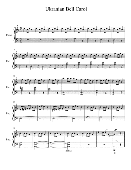 Ukranian Bell Carol Sheet Music