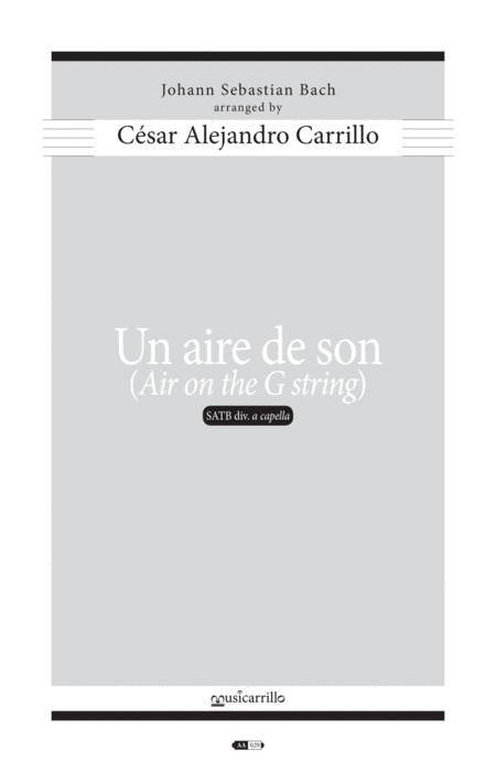 Un Aire De Son Air On The G String Sheet Music