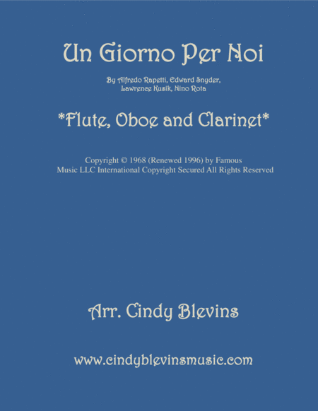 Un Giorno Per Noi For Flute Oboe And Clarinet Sheet Music