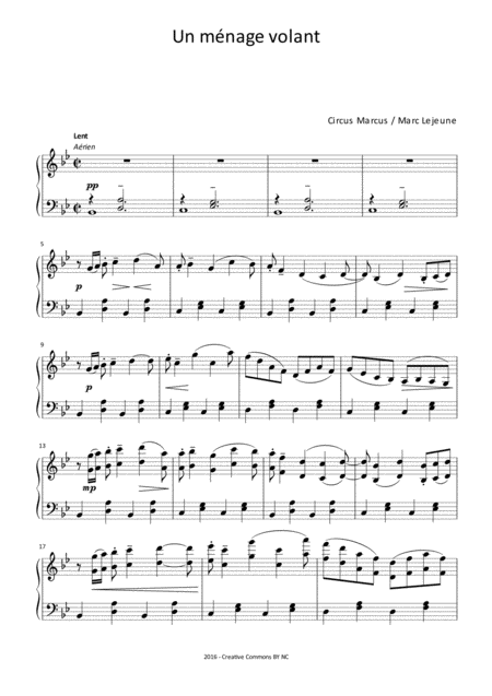 Free Sheet Music Un Mnage Volant