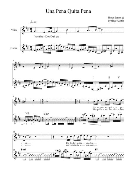 Free Sheet Music Una Pena Quita Pena