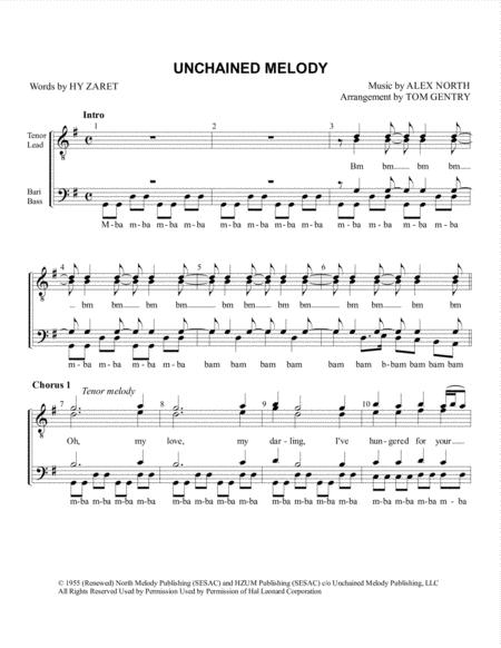 Free Sheet Music Unchained Melody Ttbb