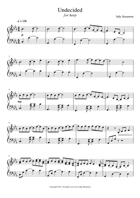 Free Sheet Music Undecided Harp Solo