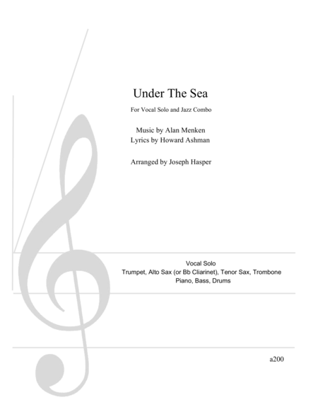 Under The Sea Vocal And Jazz Combo Sheet Music