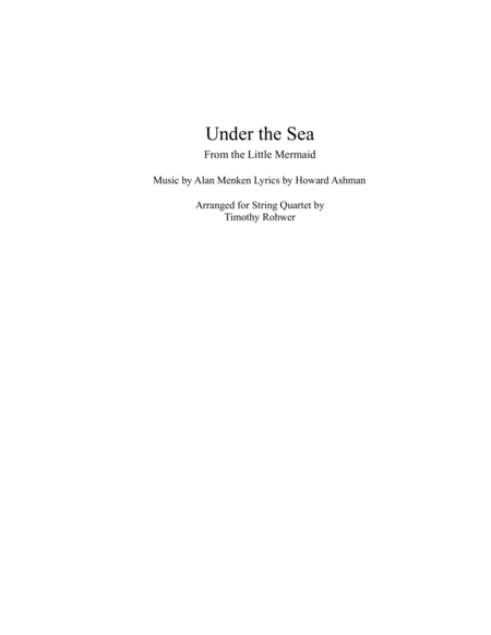 Under The Sea Sheet Music