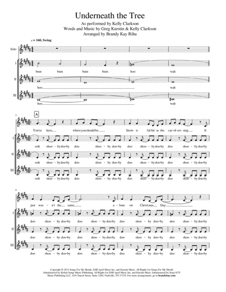 Underneath The Tree Ssa A Cappella Sheet Music