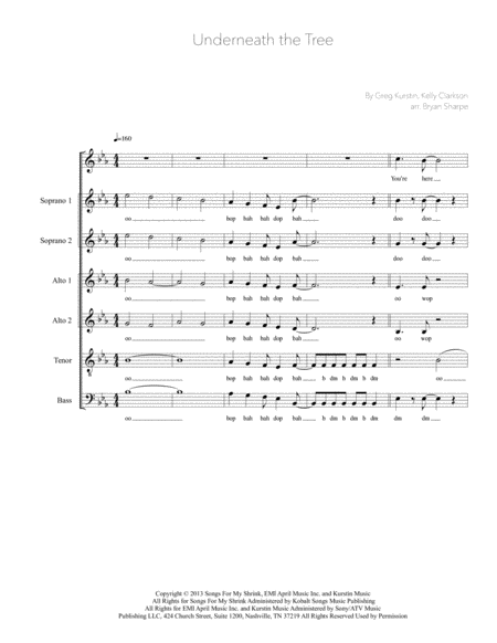 Underneath The Tree Ssaatb A Cappella Sheet Music