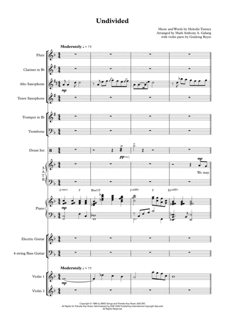 Free Sheet Music Undivided