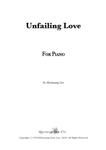 Unfailing Love Hisflower Sheet Music