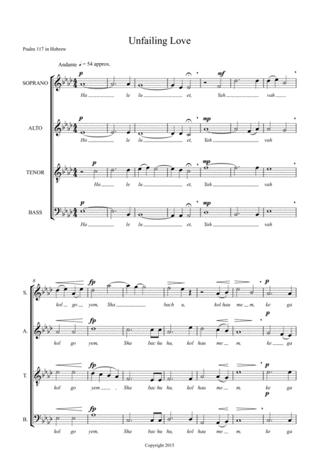 Unfailing Love Sheet Music