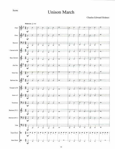 Unison March Score Sheet Music