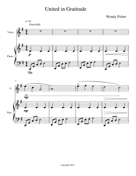 United In Gratitude Sheet Music