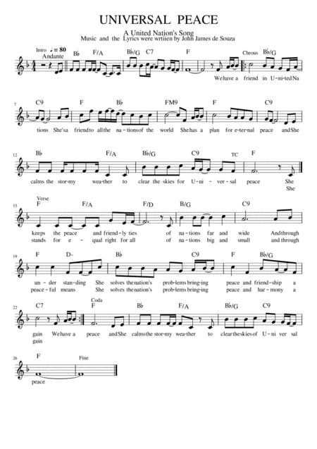 Universal Peace Sheet Music