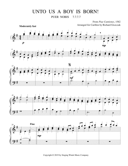 Unto Us A Boy Is Born Sheet Music