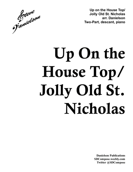 Up On The House Top Jolly Old St Nicholas Two Part Chorus Sheet Music