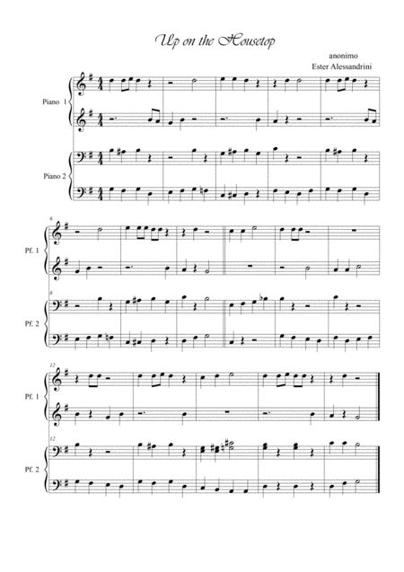 Up On The Housetop 4 Hands Sheet Music