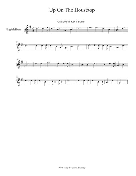 Free Sheet Music Up On The Housetop English Horn
