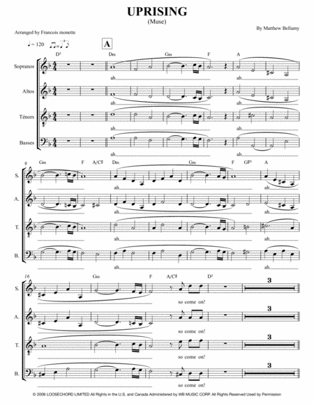 Free Sheet Music Uprising