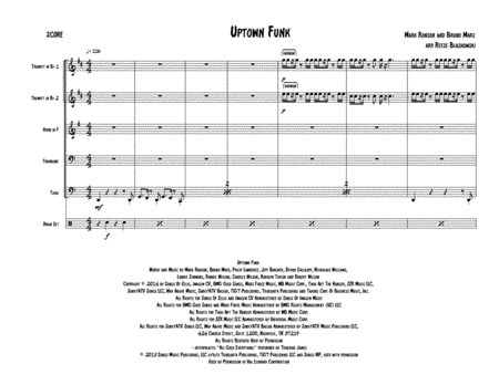 Uptown Funk Brass Quintet Sheet Music