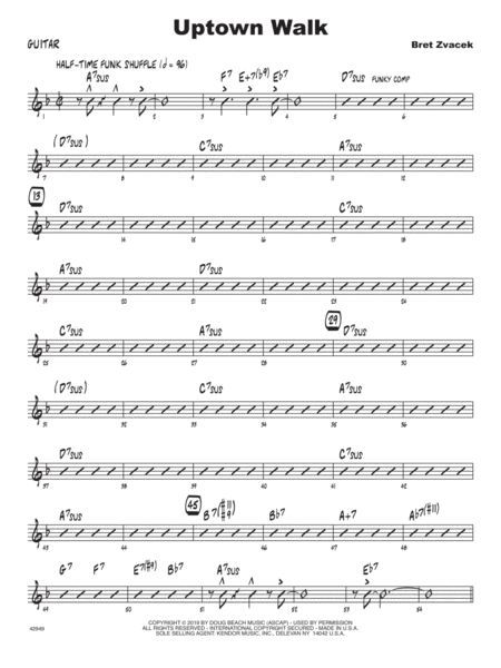 Free Sheet Music Uptown Walk Guitar