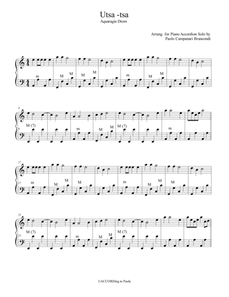 Free Sheet Music Utsa Tsa