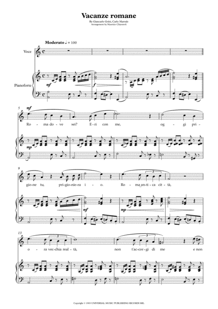 Free Sheet Music Vacanze Romane