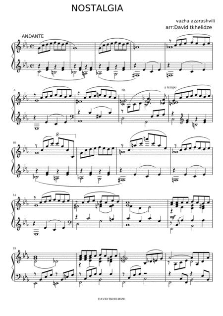 Free Sheet Music Vaja Azarashvili Nostalgia