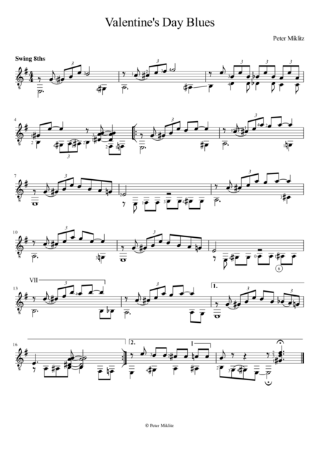 Free Sheet Music Valentines Day Blues