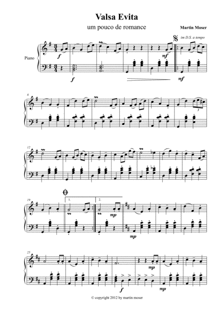 Valsa Evita Sheet Music