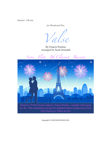 Free Sheet Music Valse For Woodwind Trio