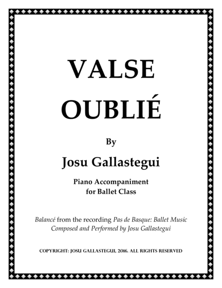 Free Sheet Music Valse Oublie