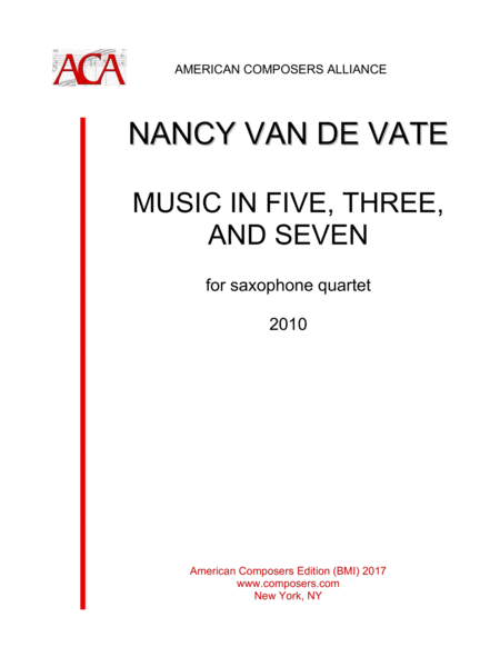 Van De Vate Music In Five Three And Seven Sheet Music