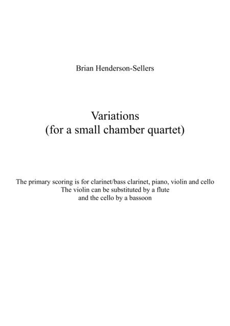 Free Sheet Music Variations For A Small Chamber Quartet